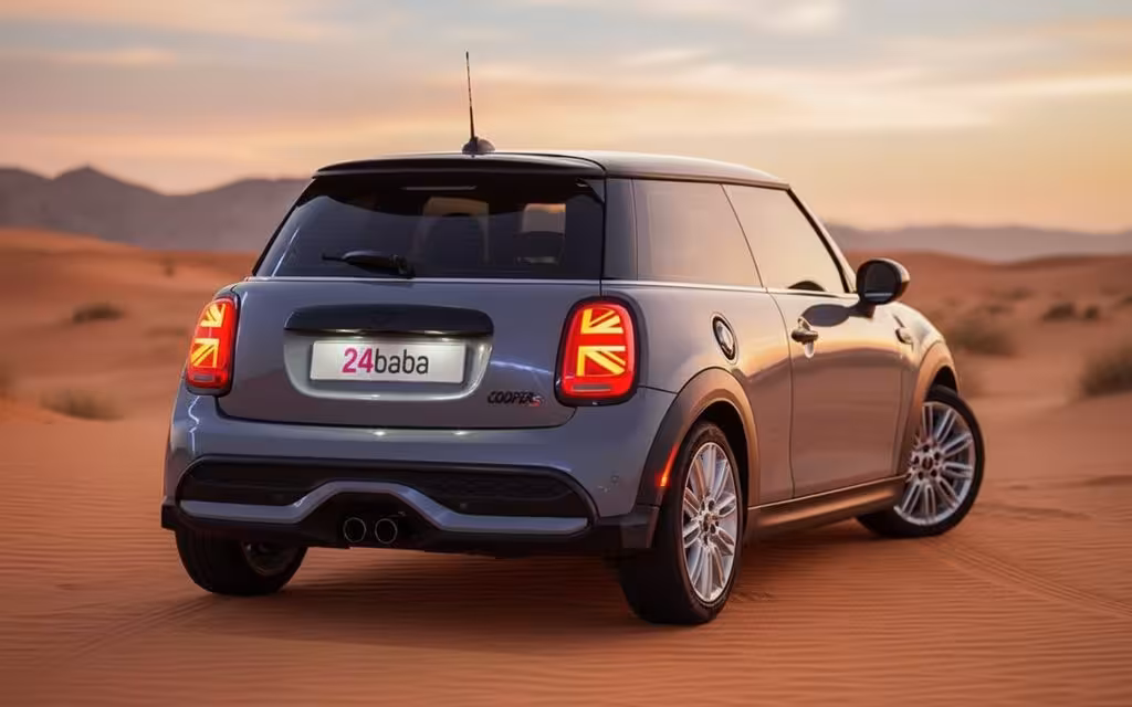 Mini Countryman 2025 Blue rear view showing taillights – rental in Dubai