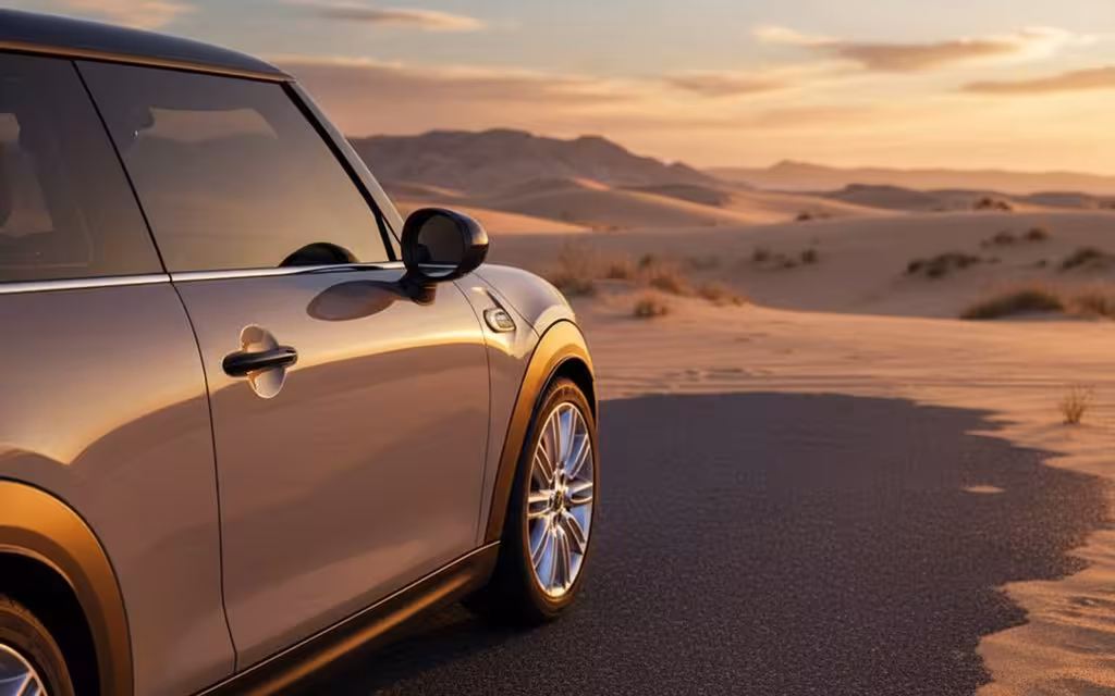 Mini Countryman 2025 Blue side profile – rental in Dubai