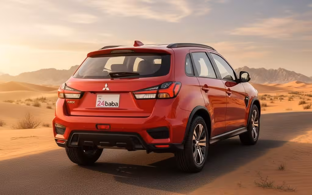 Mitsubishi Asx 2025 Red rear view showing taillights – rental in Dubai