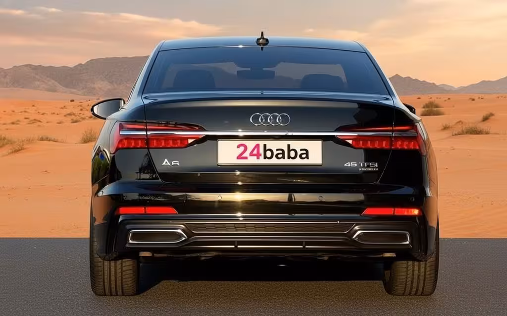 Nissan Patrol 2022 Black rear view showing taillights – rental in Dubai