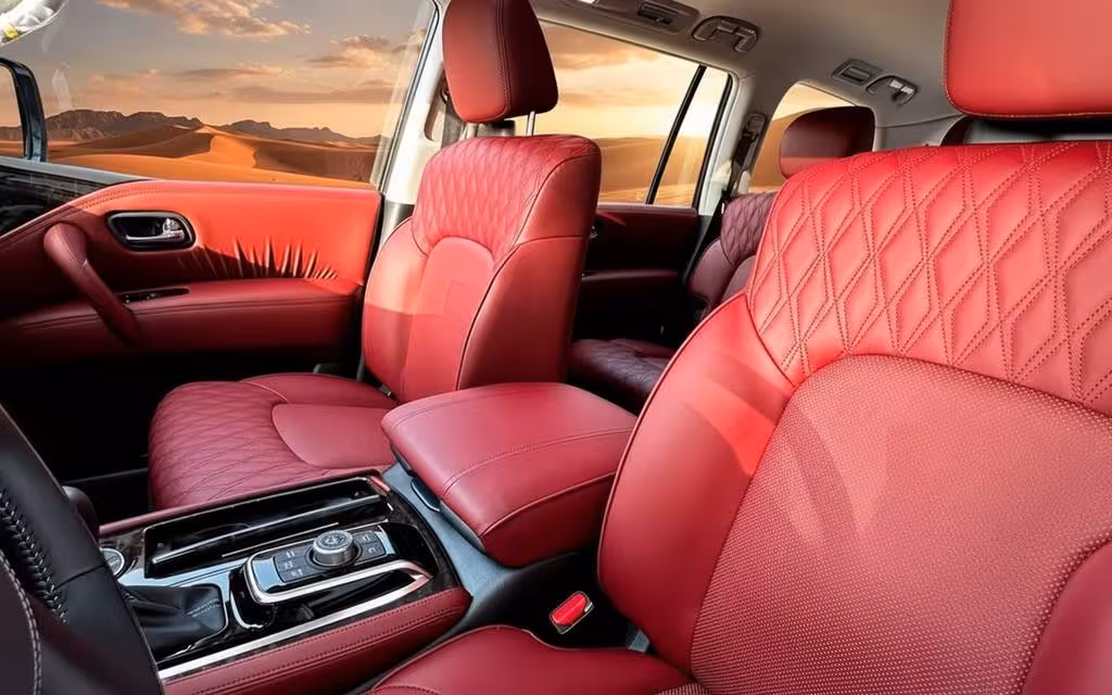 Nissan Patrol 2024 leather seats and cabin – rental in Dubai