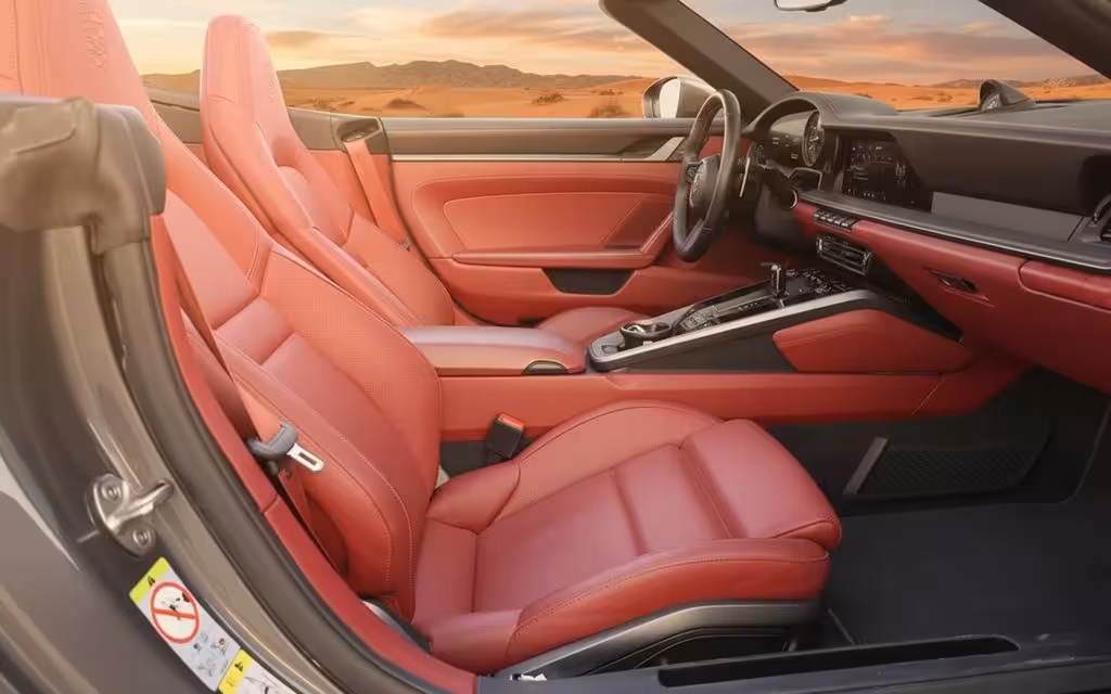 Porsche 911 2023 interior view showing trim – rental in Dubai