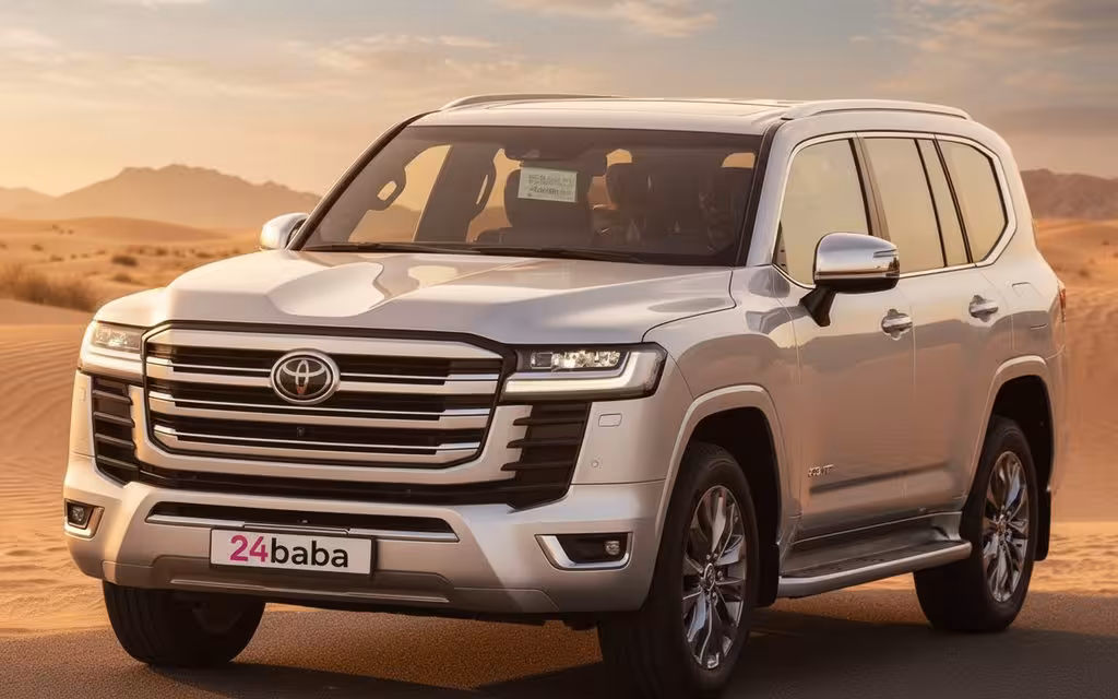 Toyota LandCruiser 2023 Silver side profile – rental in Dubai