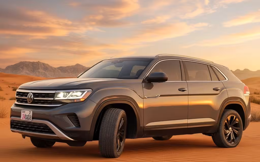 Volkswagen Atlas 2020 Grey side profile – rental in Dubai