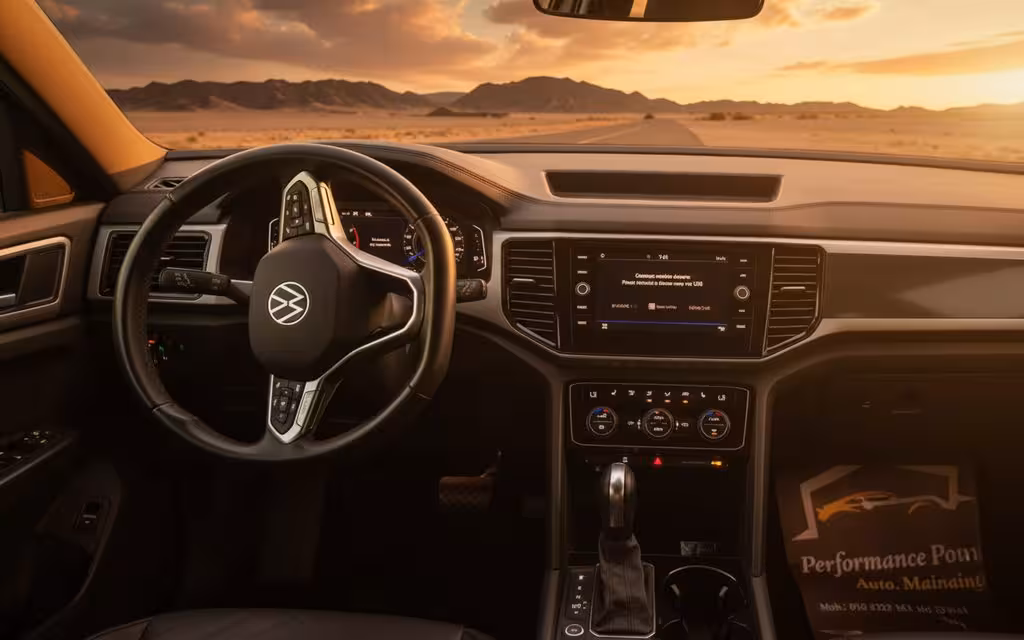 Volkswagen Atlas 2020 dashboard and infotainment – rental in Dubai