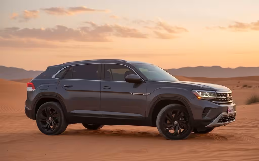 Volkswagen Atlas 2020 Grey side profile – rental in Dubai