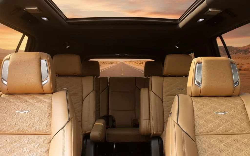 Cadillac Escalade 2022 leather seats and cabin – rental in Dubai