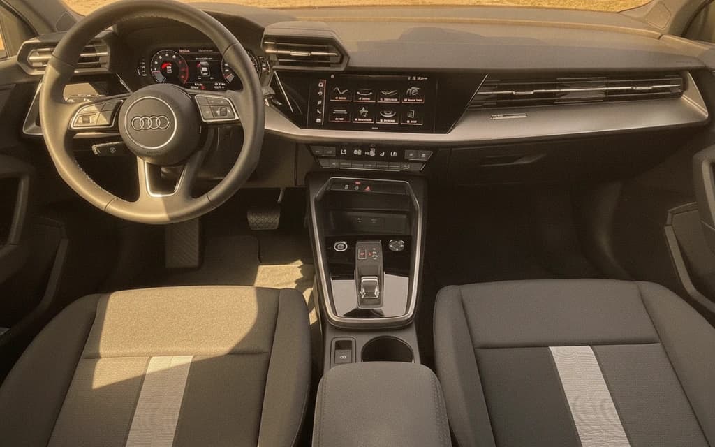 Audi A3 2024 Yellow dashboard view – rental in Dubai