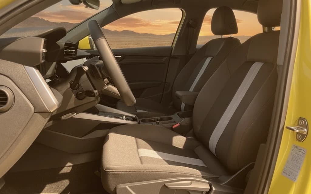 Audi A3 2024 Yellow front seats – rental in Dubai
