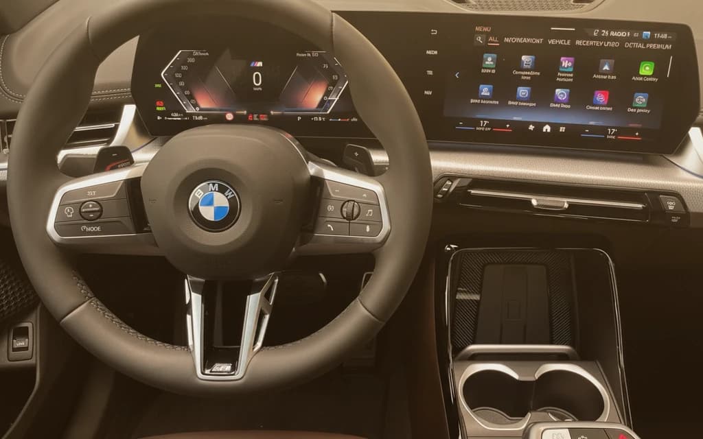 BMW X1 2025 White dashboard view – rental in Dubai
