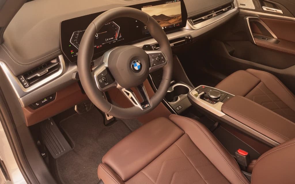 BMW X1 2025 White interior view – rental in Dubai