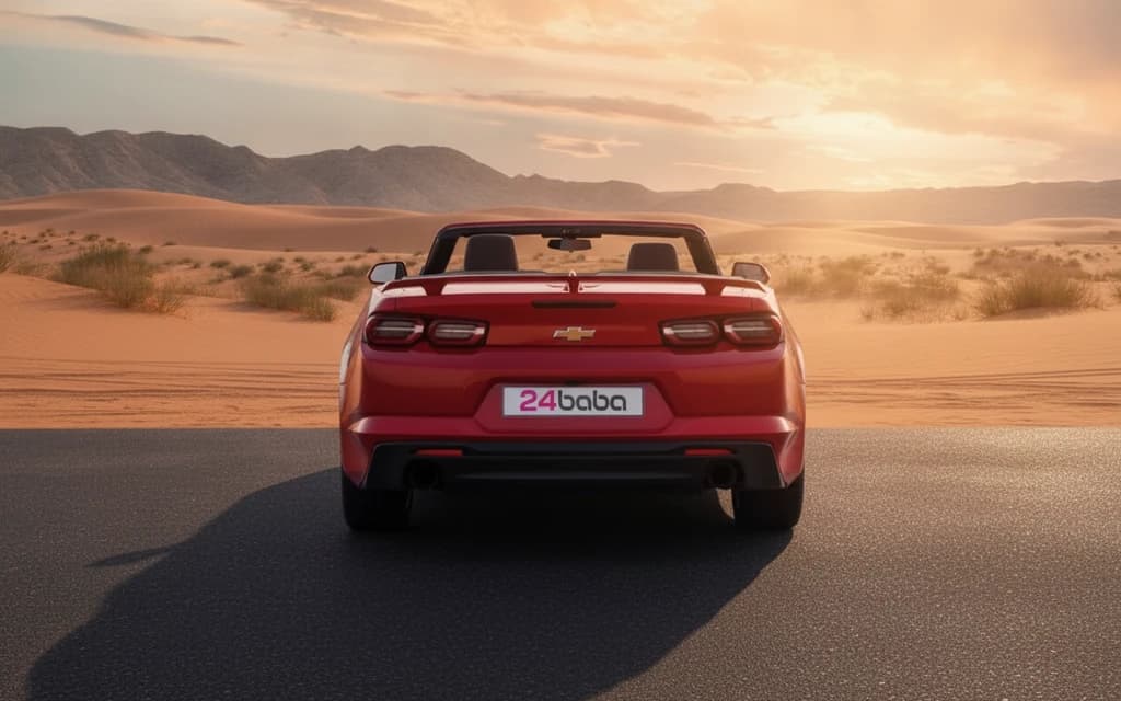 Chevrolet Camaro 2022 Red rear view – rental in Dubai