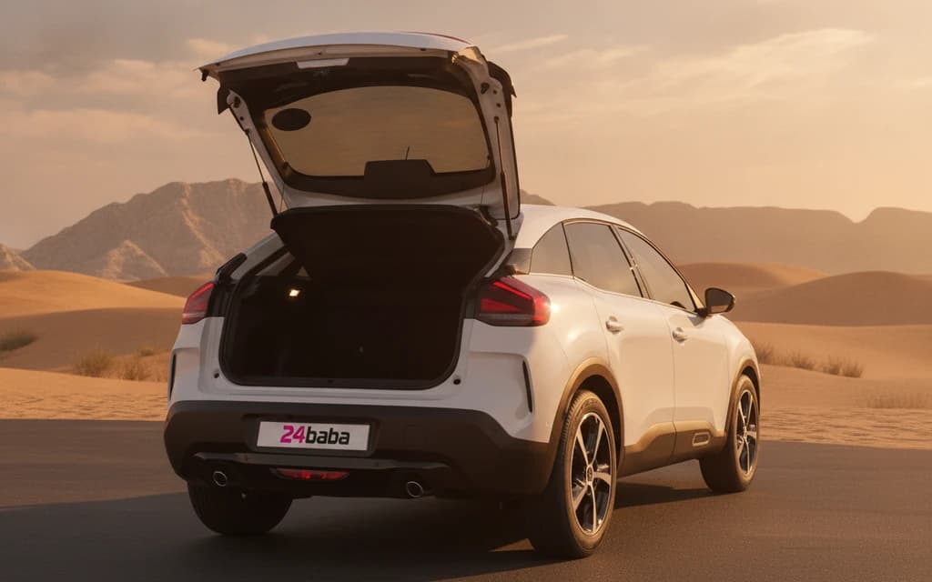 Citroen C4 2023 White trunk space – rental in Dubai