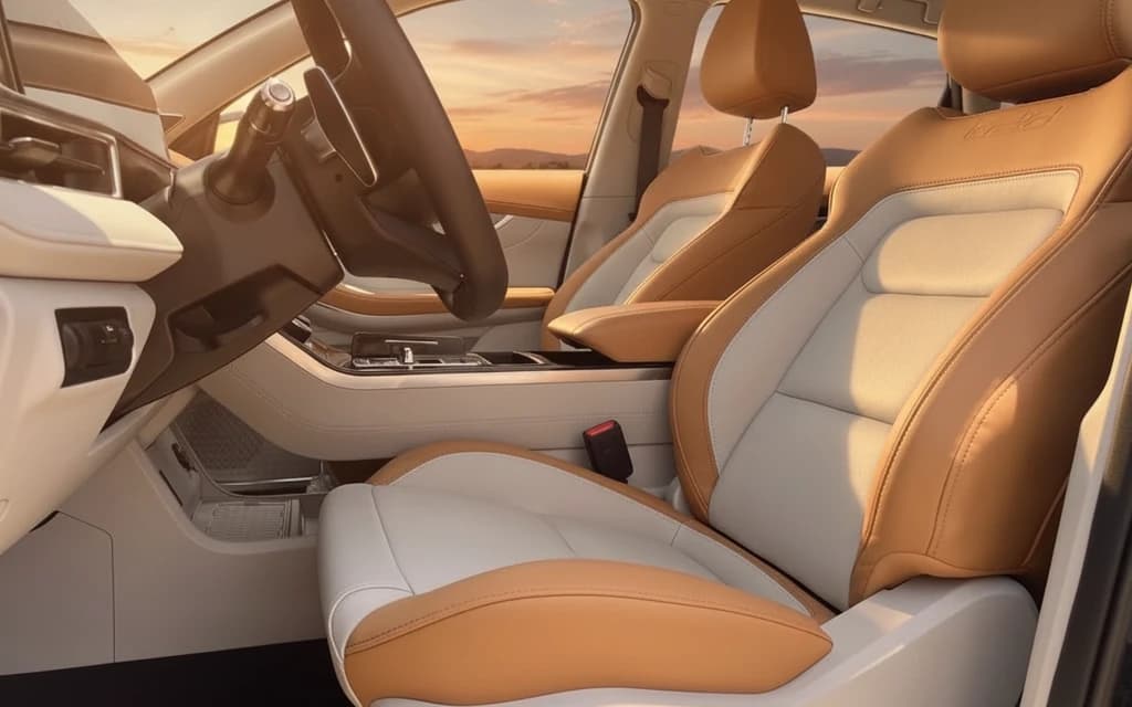 Exeed LX 2024 Black front seats – rental in Dubai