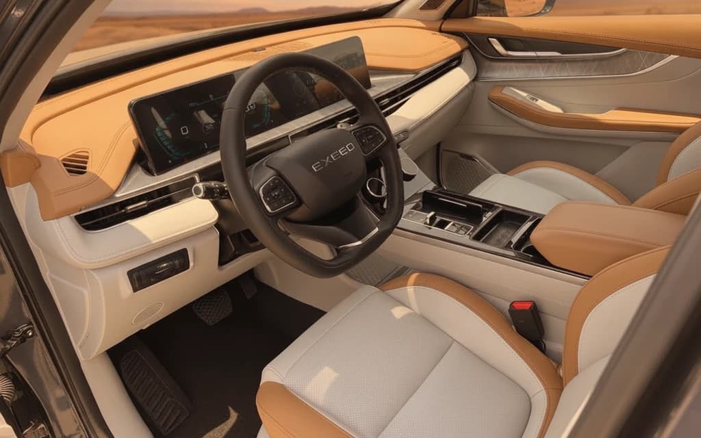 Exeed LX 2024 Black interior view – rental in Dubai