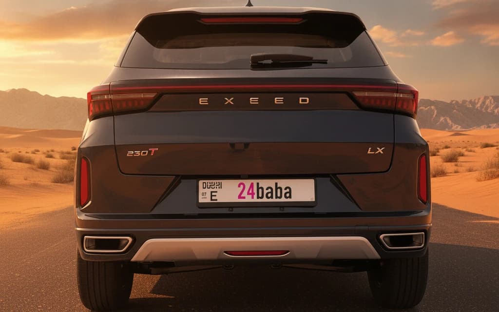 Exeed LX 2024 Black rear view – rental in Dubai