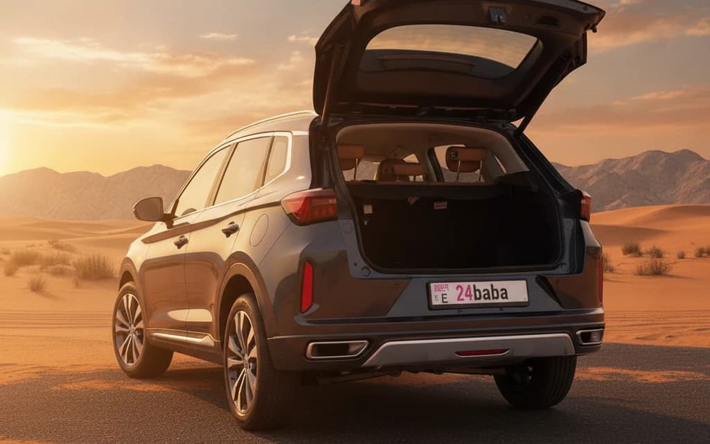Exeed LX 2024 Black trunk space – rental in Dubai