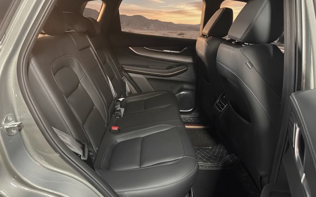 Exeed LX 2026 Gray rear seats – rental in Dubai