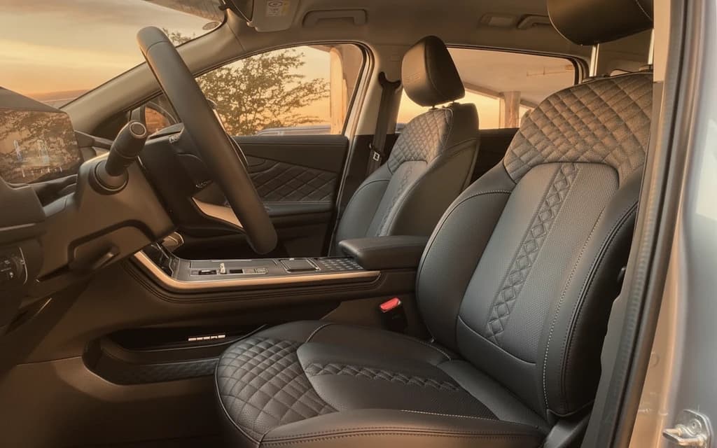 Exeed TXL 2024 Light Gray front seats – rental in Dubai