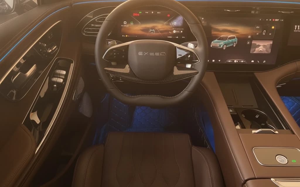 Exeed VX 2025 Dark Green interior view – rental in Dubai