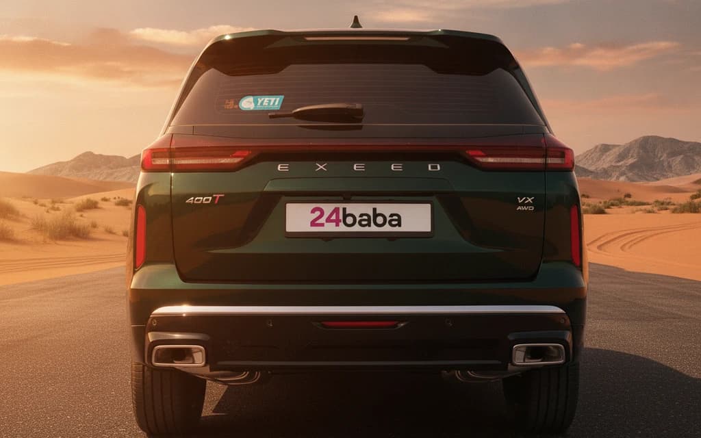 Exeed VX 2025 Dark Green rear view – rental in Dubai
