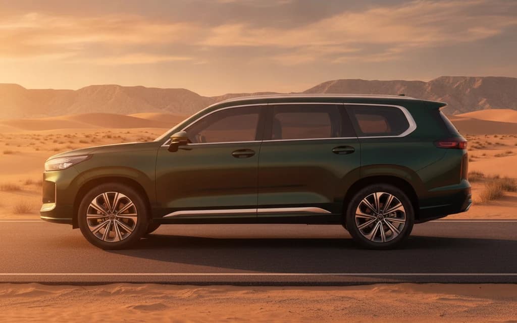 Exeed VX 2025 Dark Green side view – rental in Dubai