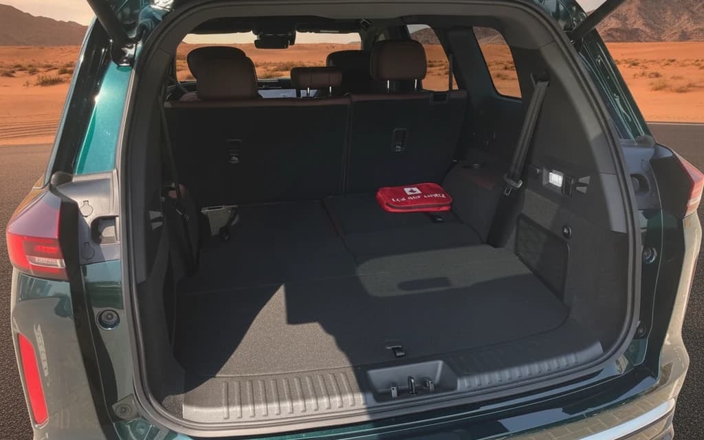 Exeed VX 2025 Dark Green trunk space – rental in Dubai