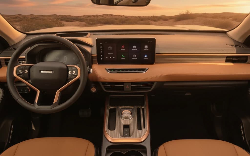 Haval Jolion 2024 Gray dashboard view – rental in Dubai