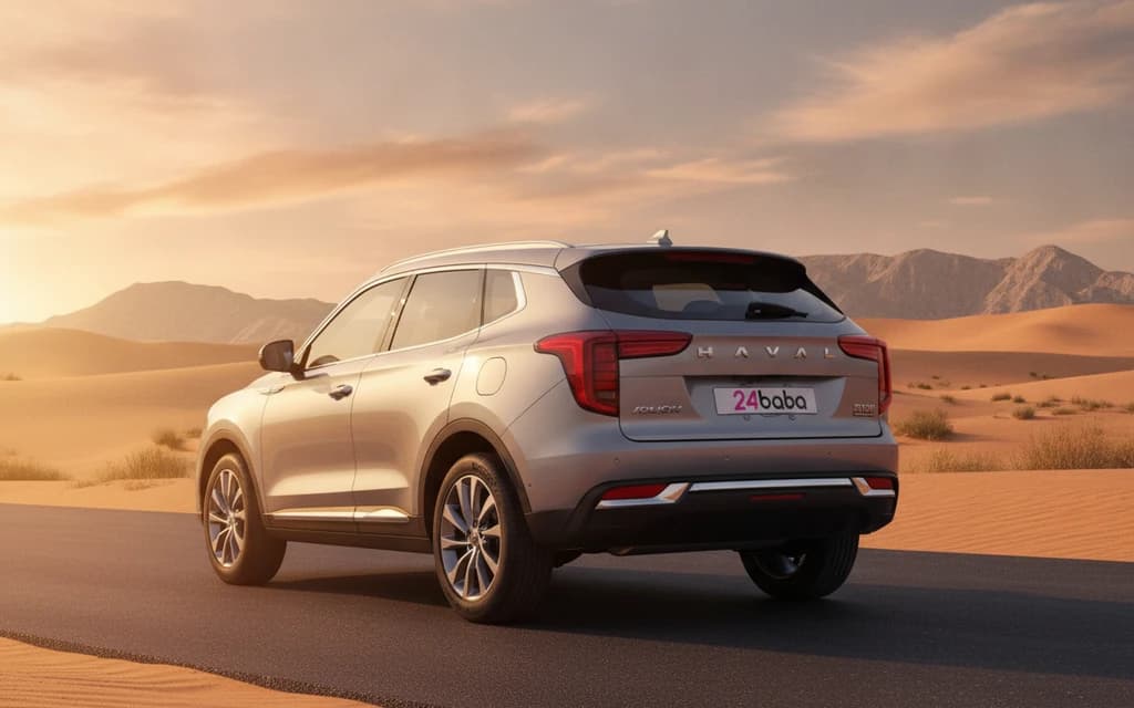 Haval Jolion 2024 Gray rear view – rental in Dubai