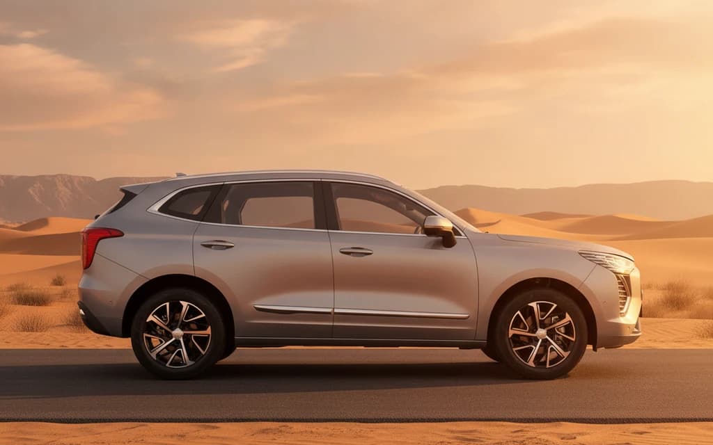 Haval Jolion 2024 Gray side view – rental in Dubai