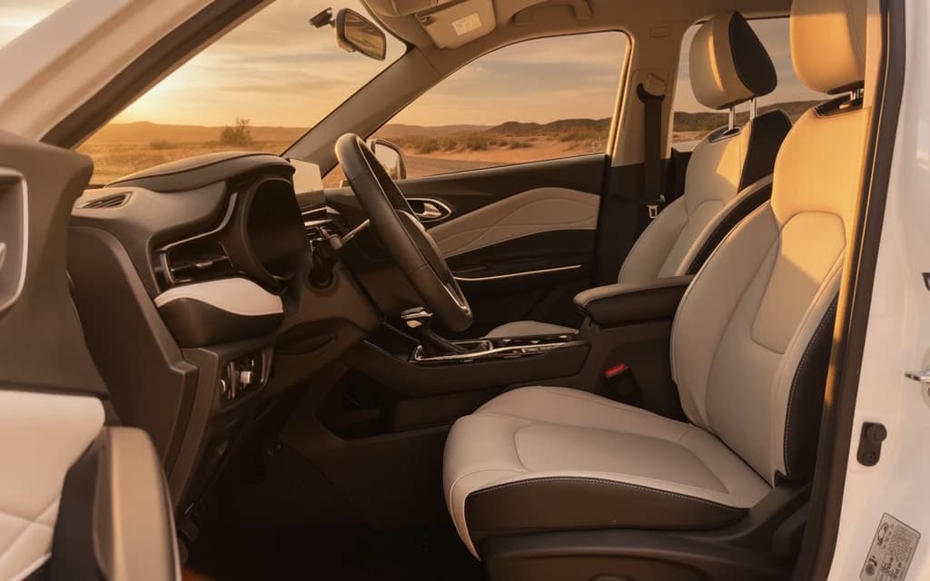 JAC JS4 2023 Light Blue interior view – rental in Dubai