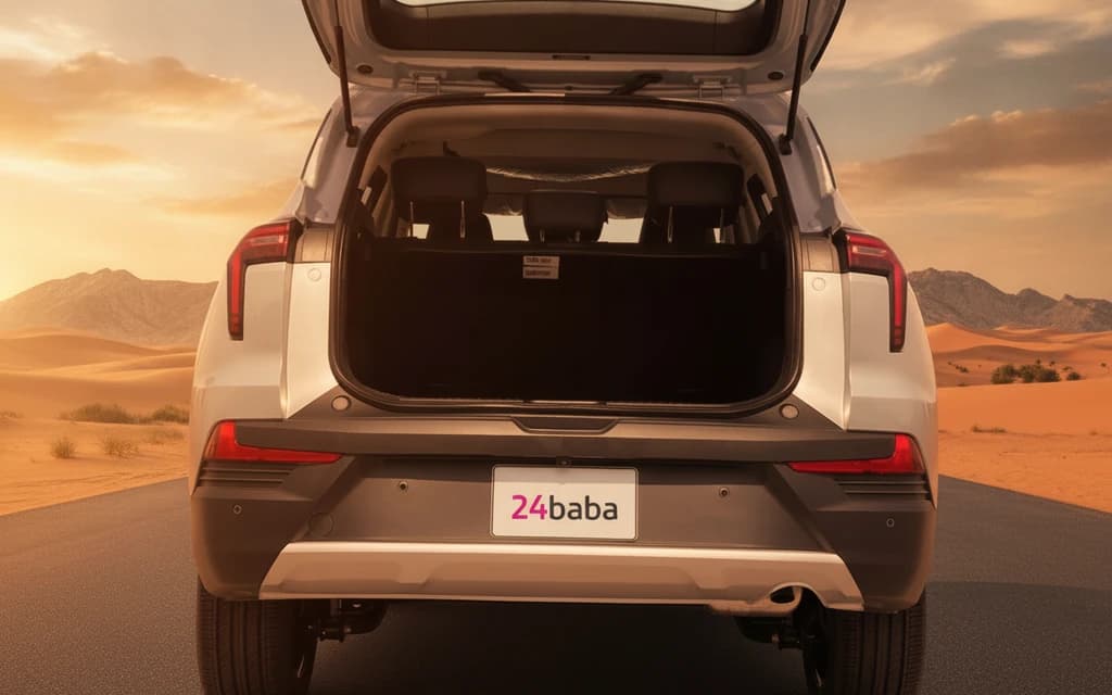 JAC JS4 2023 Light Blue trunk space – rental in Dubai