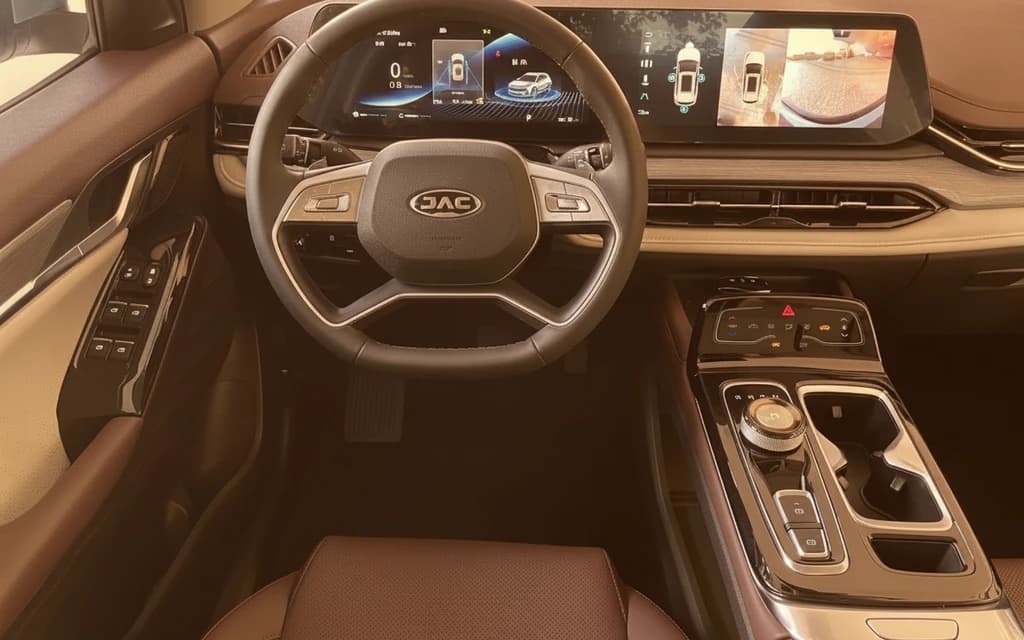 JAC JS6 2024 Light Blue dashboard view – rental in Dubai