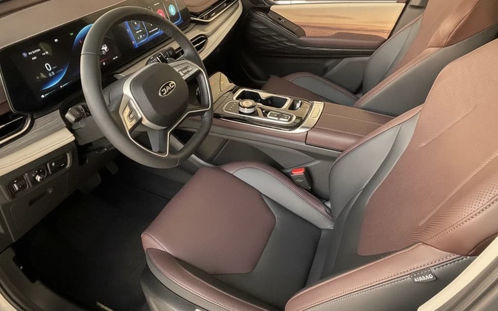 JAC JS6 2024 Light Blue interior view – rental in Dubai