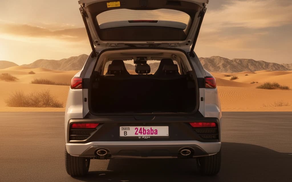 JAC JS6 2024 Light Blue trunk space – rental in Dubai