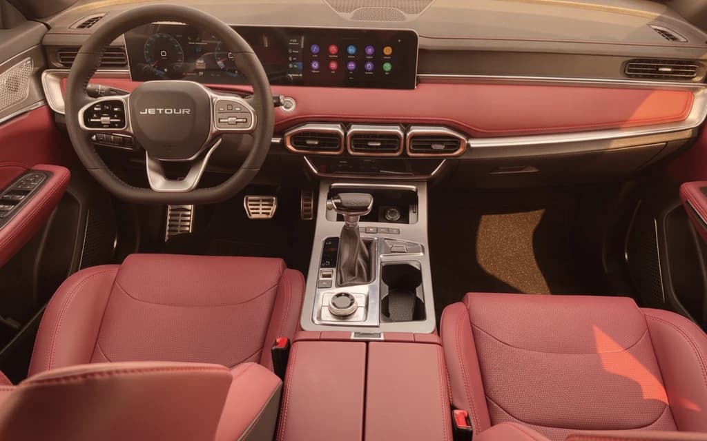 Jetour X70 Plus 2024 Blue dashboard view – rental in Dubai