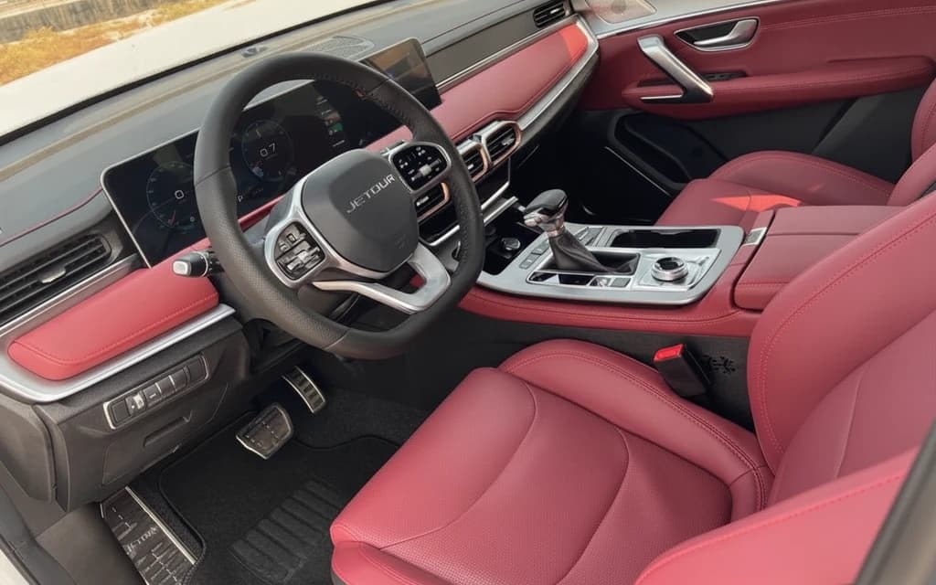 Jetour X70 Plus 2024 Blue interior view – rental in Dubai