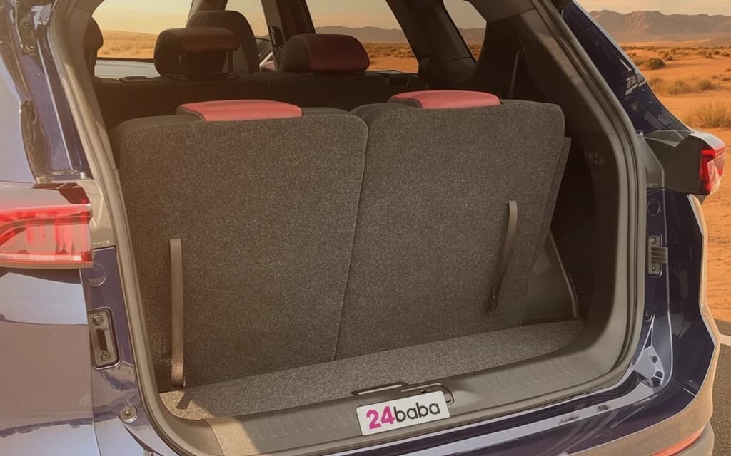 Jetour X70 Plus 2024 Blue trunk space – rental in Dubai