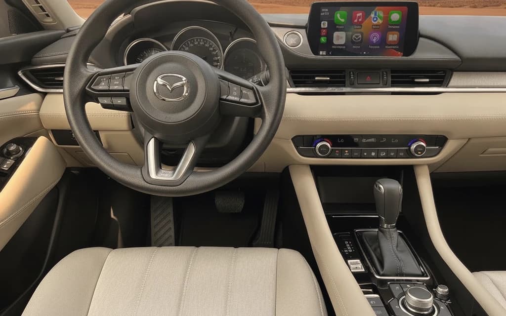 Mazda 6 2024 Silver dashboard view – rental in Dubai