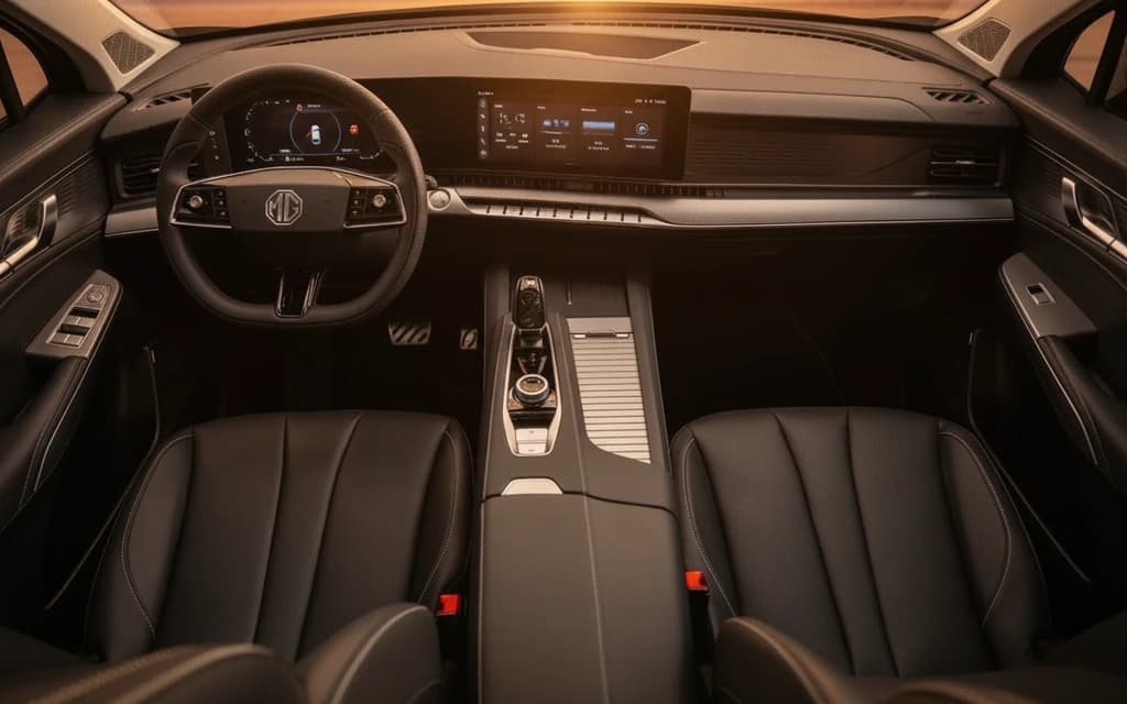 MG RX9 2025 Beige interior-front view – rental in Dubai