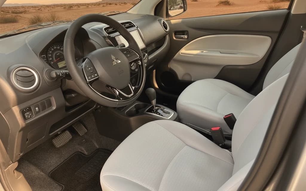 Mitsubishi Attrage 2023 Gray interior view – rental in Dubai