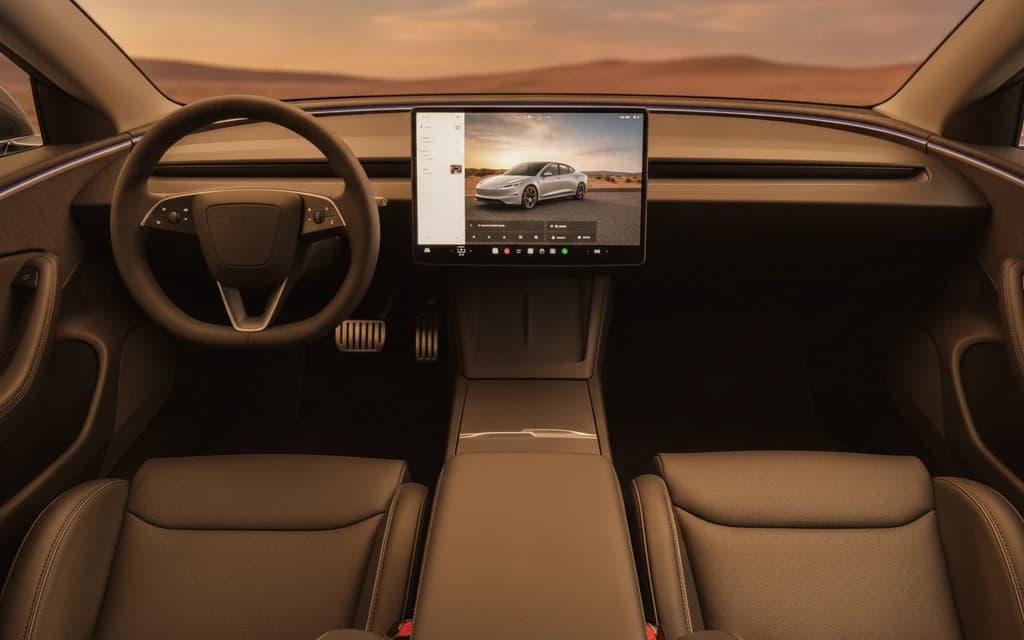 Tesla Model 3 Performance 2024 White dashboard view – rental in Dubai