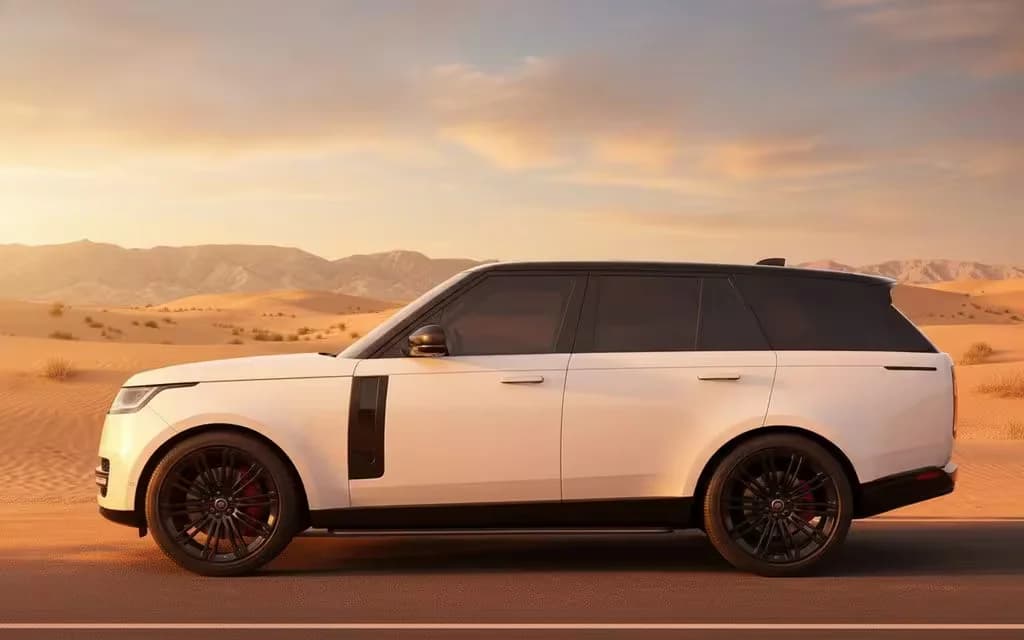 LandRover RangeRoverVogue 2024 White side profile – rental in Dubai