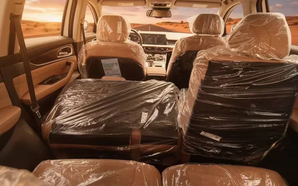 Exeed Vx 2025 leather seats and cabin – rental in Dubai