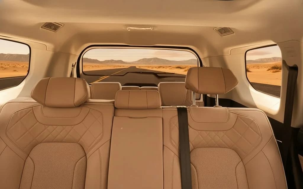 Exeed Vx 2025 leather seats and cabin – rental in Dubai